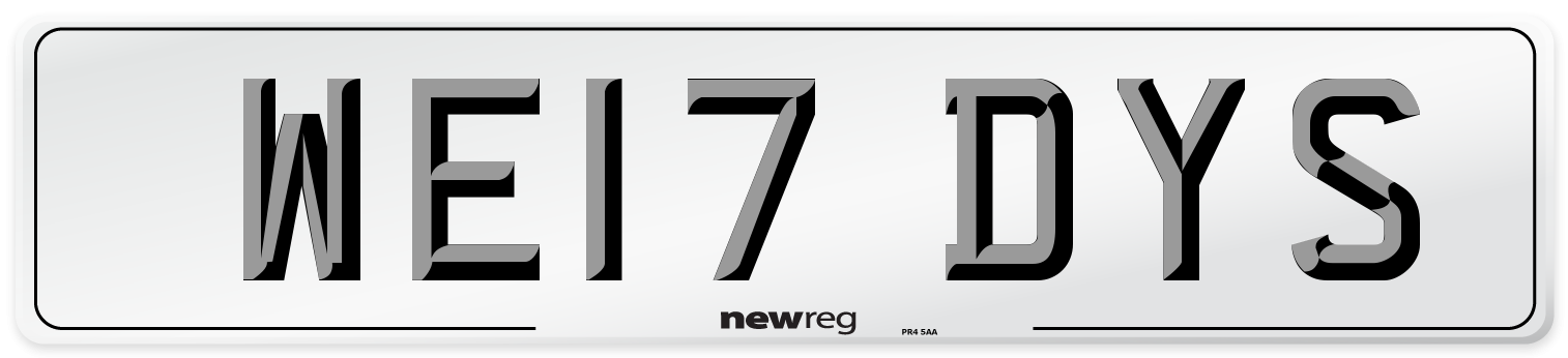 WE17 DYS Number Plate from New Reg